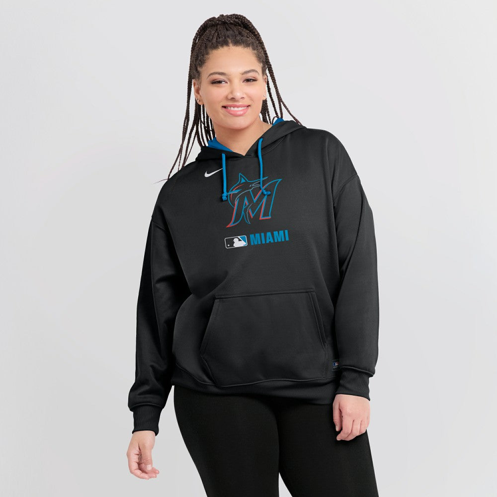 Miami Marlins Nike Women's Authentic Collection Therma-FIT Hoodie On Sale