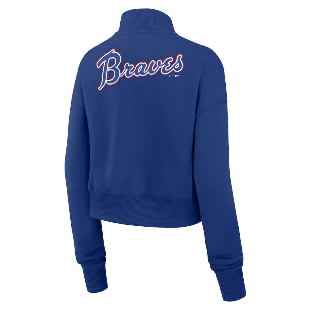 Atlanta Braves Nike Women's Cooperstown Collection Phoenix Fleece Half-Zip Sweatshirt On Sale