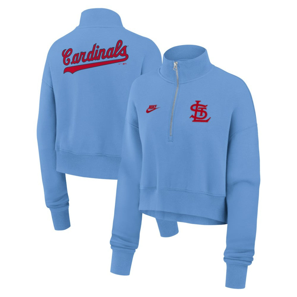 St. Louis Cardinals Nike Women's Cooperstown Collection Phoenix Fleece Half-Zip Sweatshirt On Sale