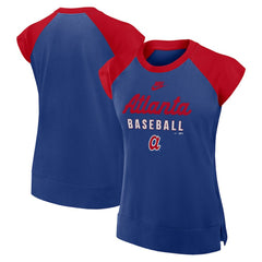 Atlanta Braves Nike Women's Cooperstown Collection Raglan Dri-FIT T-Shirt for sale