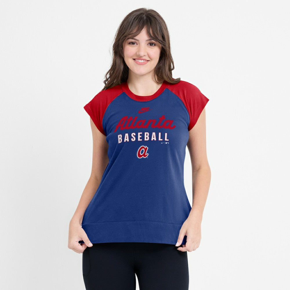 Atlanta Braves Nike Women's Cooperstown Collection Raglan Dri-FIT T-Shirt for sale