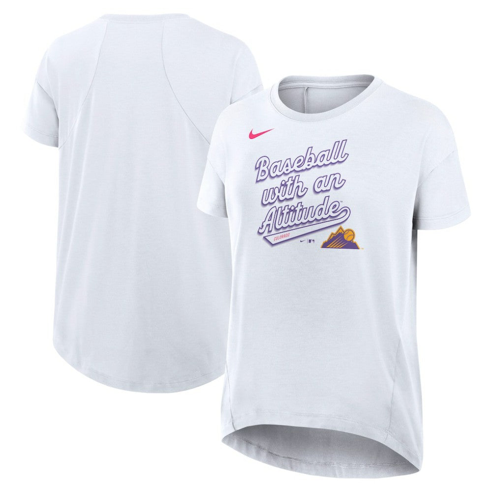 Colorado Rockies Nike Women's 2025 City Connect Flowy Fashion Tri-Blend Dri-FIT T-Shirt for sale