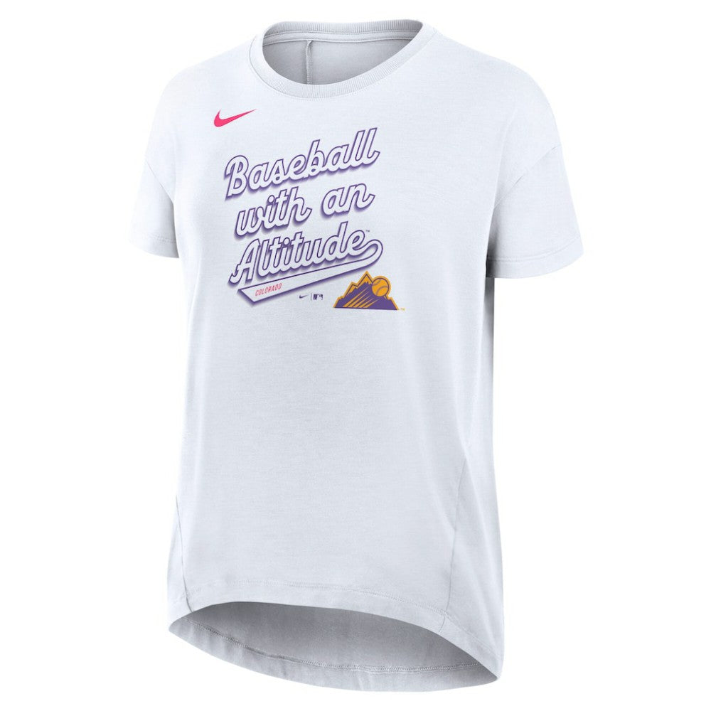 Colorado Rockies Nike Women's 2025 City Connect Flowy Fashion Tri-Blend Dri-FIT T-Shirt for sale