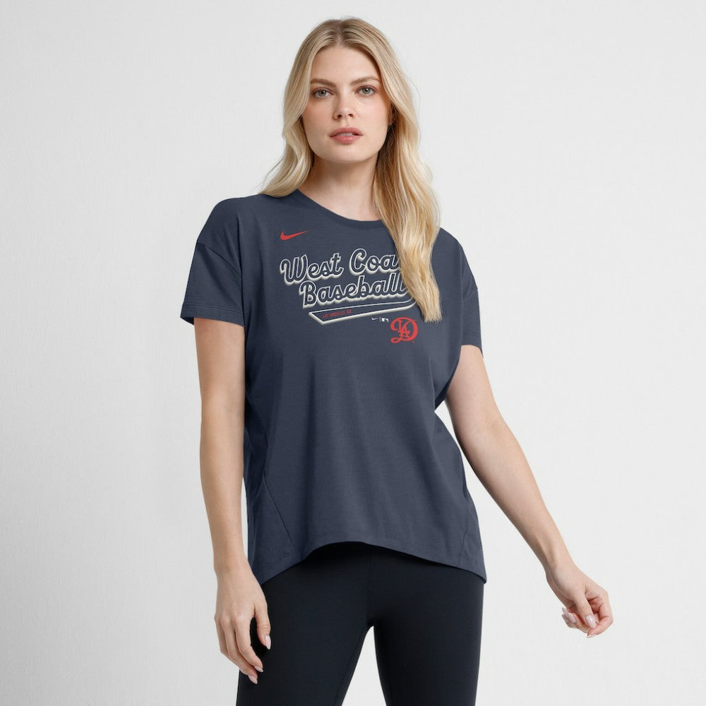 Los Angeles Dodgers Nike Women's 2025 City Connect Flowy Fashion Tri-Blend Dri-FIT T-Shirt Sale