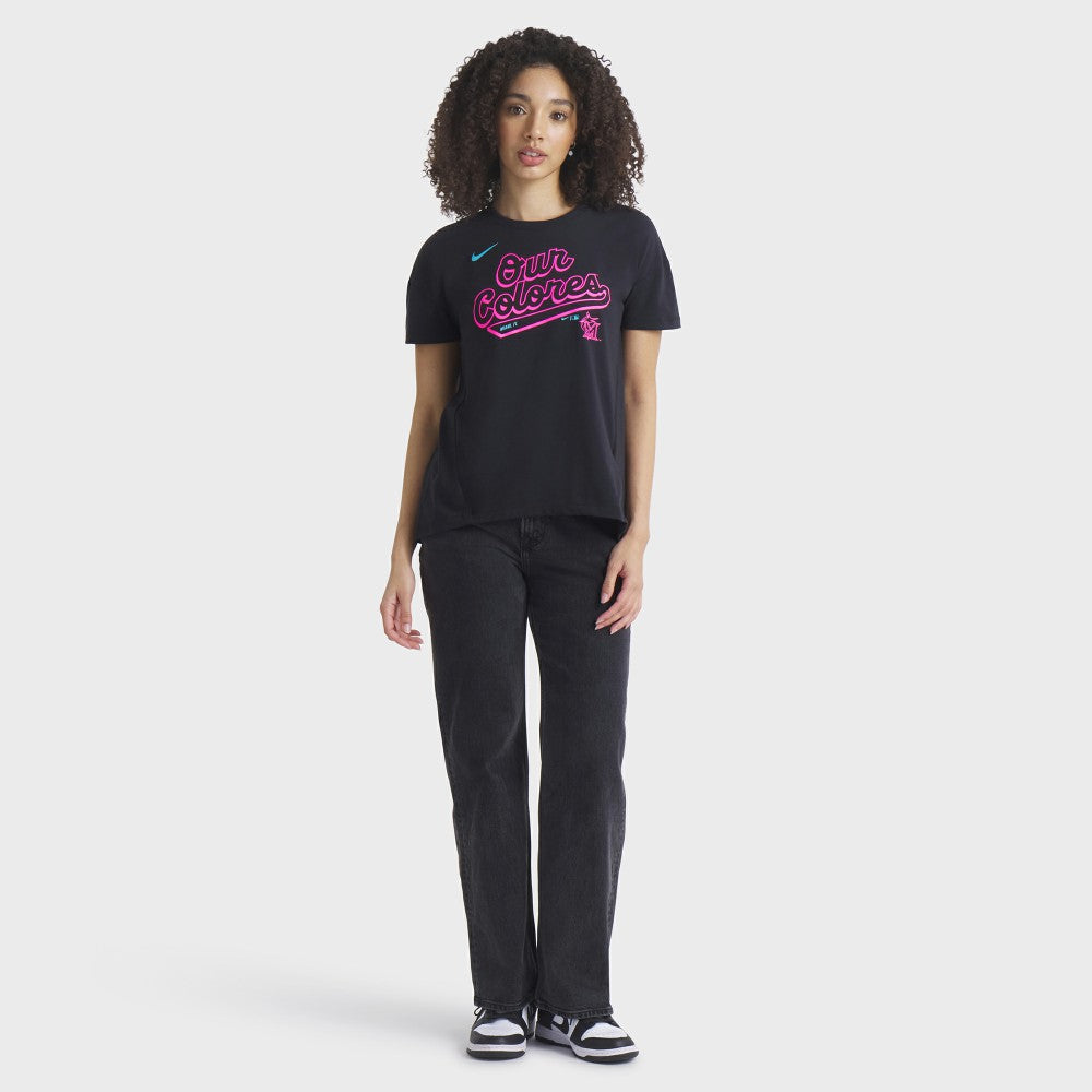 Miami Marlins Nike Women's 2025 City Connect Flowy Fashion Tri-Blend Dri-FIT T-Shirt Clearance