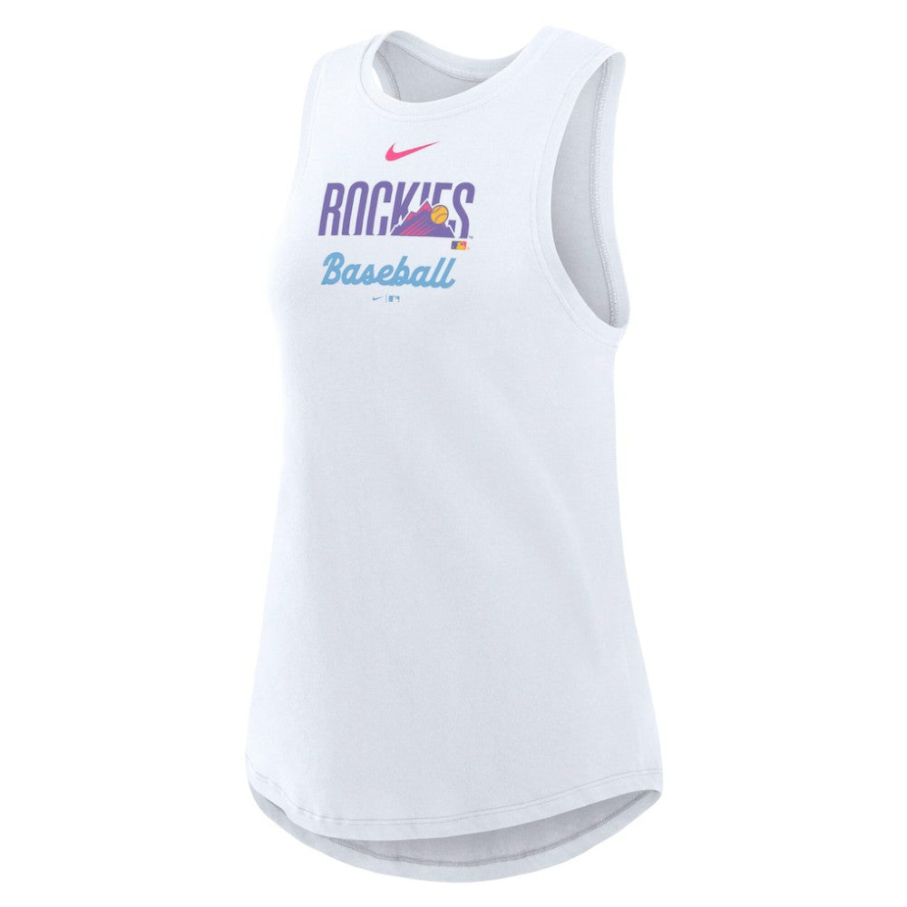 Colorado Rockies Nike Women's City Connect Tricode High Neck Dri-FIT Tank Top for sale