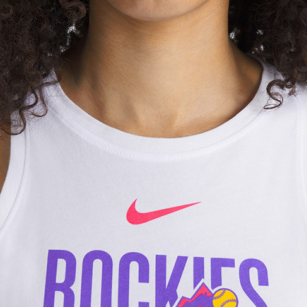 Colorado Rockies Nike Women's City Connect Tricode High Neck Dri-FIT Tank Top for sale