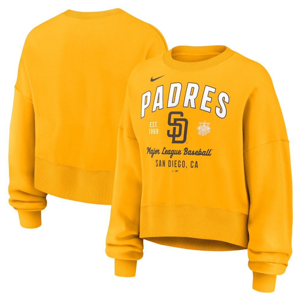 San Diego Padres Nike Women's Oversized High Hip Pullover Sweatshirt On Sale