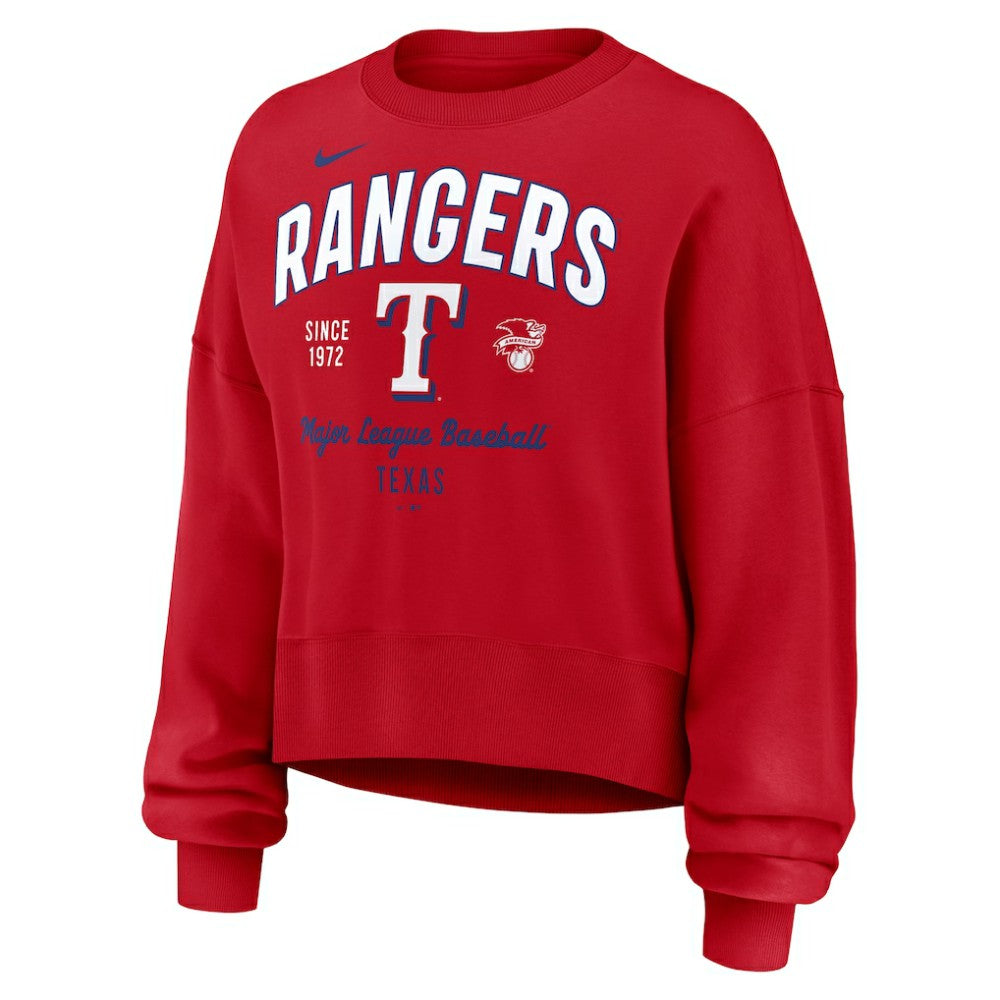 Texas Rangers Nike Women's Oversized High Hip Pullover Sweatshirt Online