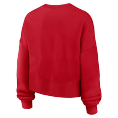 Atlanta Braves Nike Women's Oversized High Hip Pullover Sweatshirt Clearance