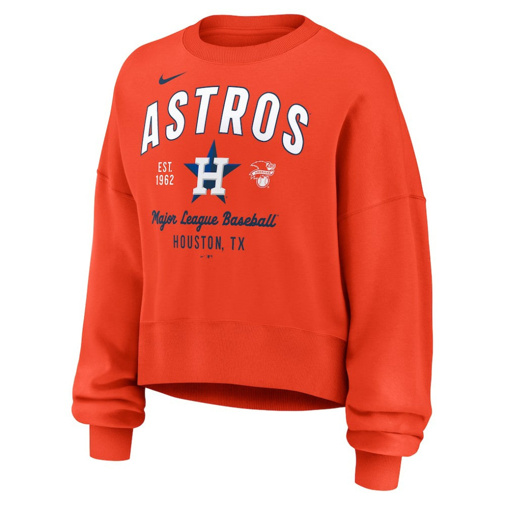 Houston Astros Nike Women's Oversized High Hip Pullover Sweatshirt discount