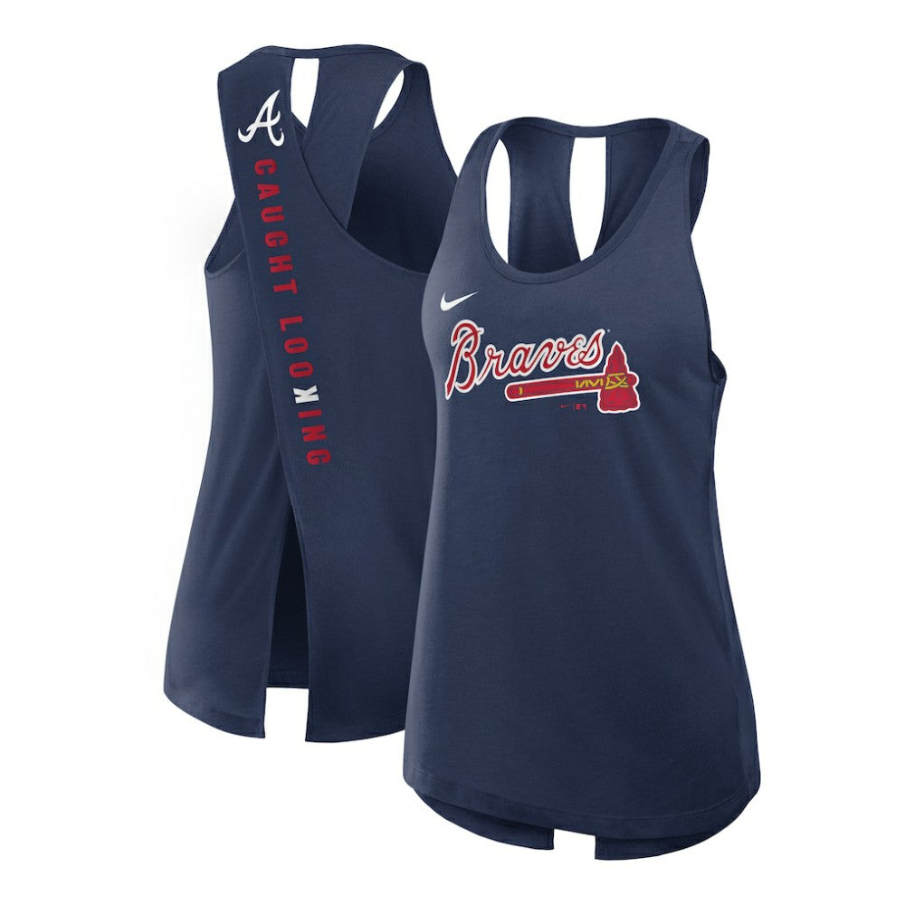 Atlanta Braves Nike Open-Back Crisscross Dri-FIT Tank Top Lifestyle