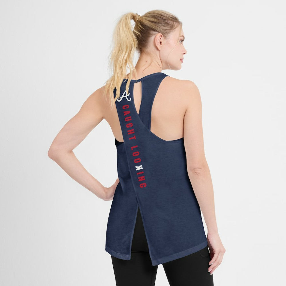 Atlanta Braves Nike Open-Back Crisscross Dri-FIT Tank Top Lifestyle