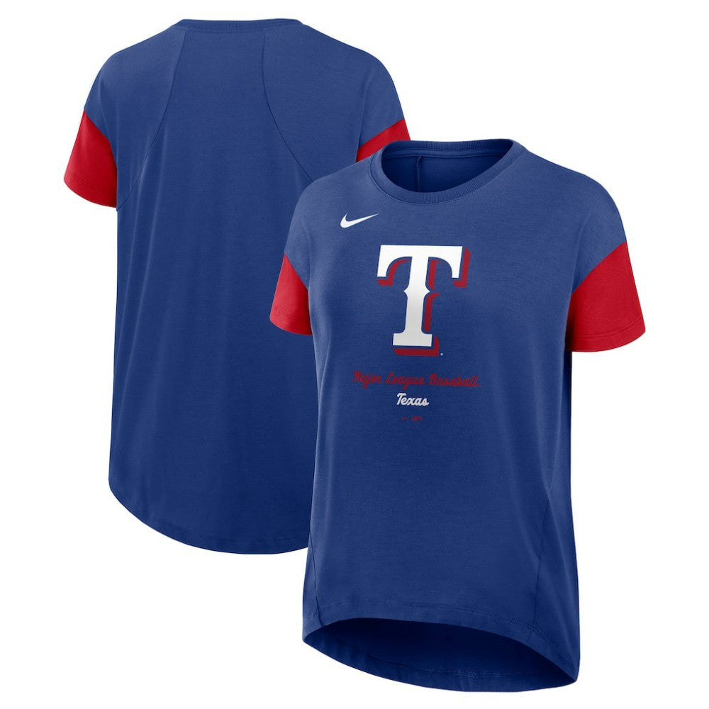 Texas Rangers Nike Women's Flowy Fashion Tri-Blend Dri-FIT T-Shirt discount