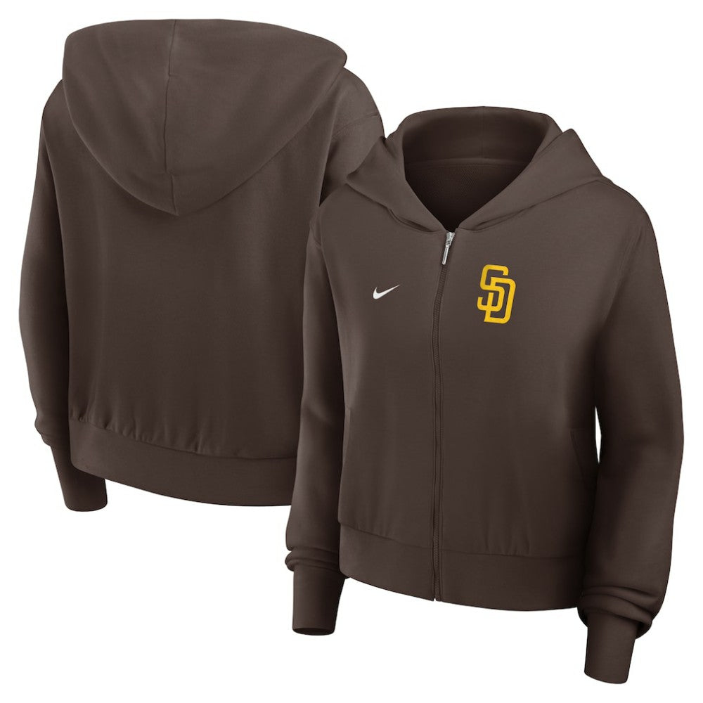 San Diego Padres Nike Women's Cropped Chill Full-Zip Hoodie Clearance