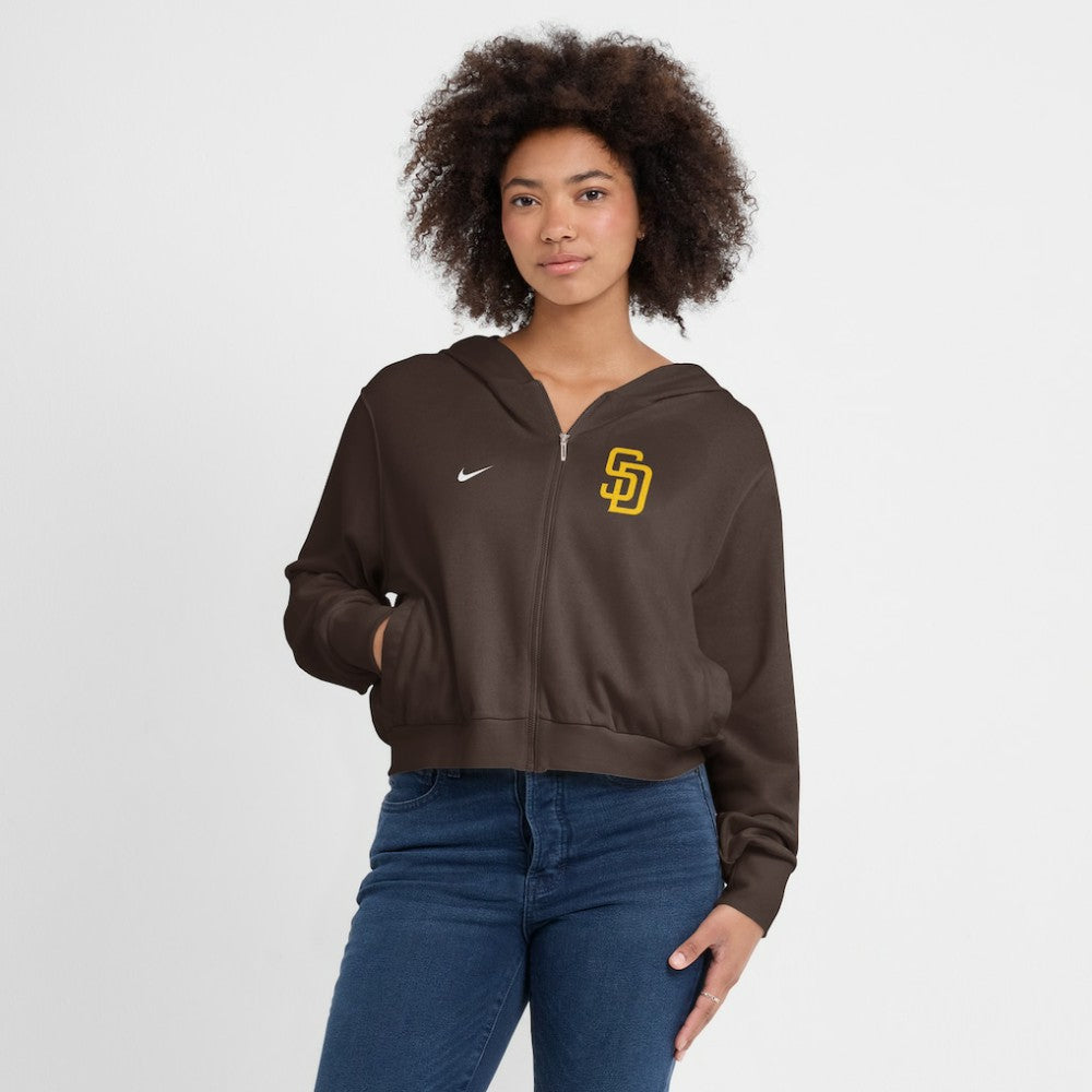 San Diego Padres Nike Women's Cropped Chill Full-Zip Hoodie Clearance