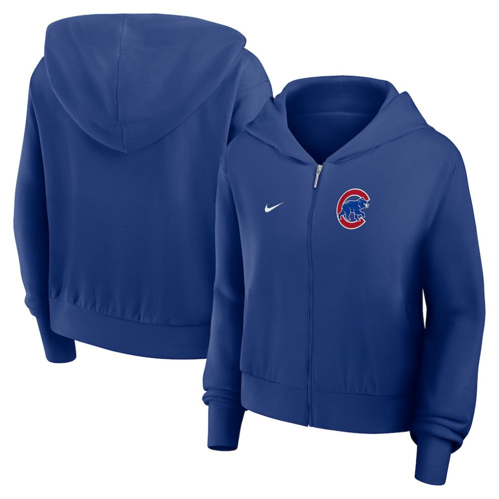 Chicago Cubs Nike Women's Cropped Chill Full-Zip Hoodie discount