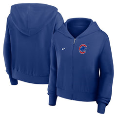 Chicago Cubs Nike Women's Cropped Chill Full-Zip Hoodie discount