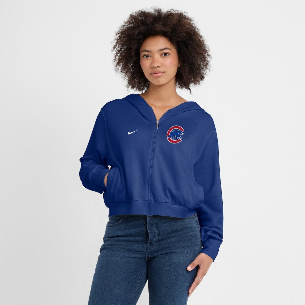 Chicago Cubs Nike Women's Cropped Chill Full-Zip Hoodie discount