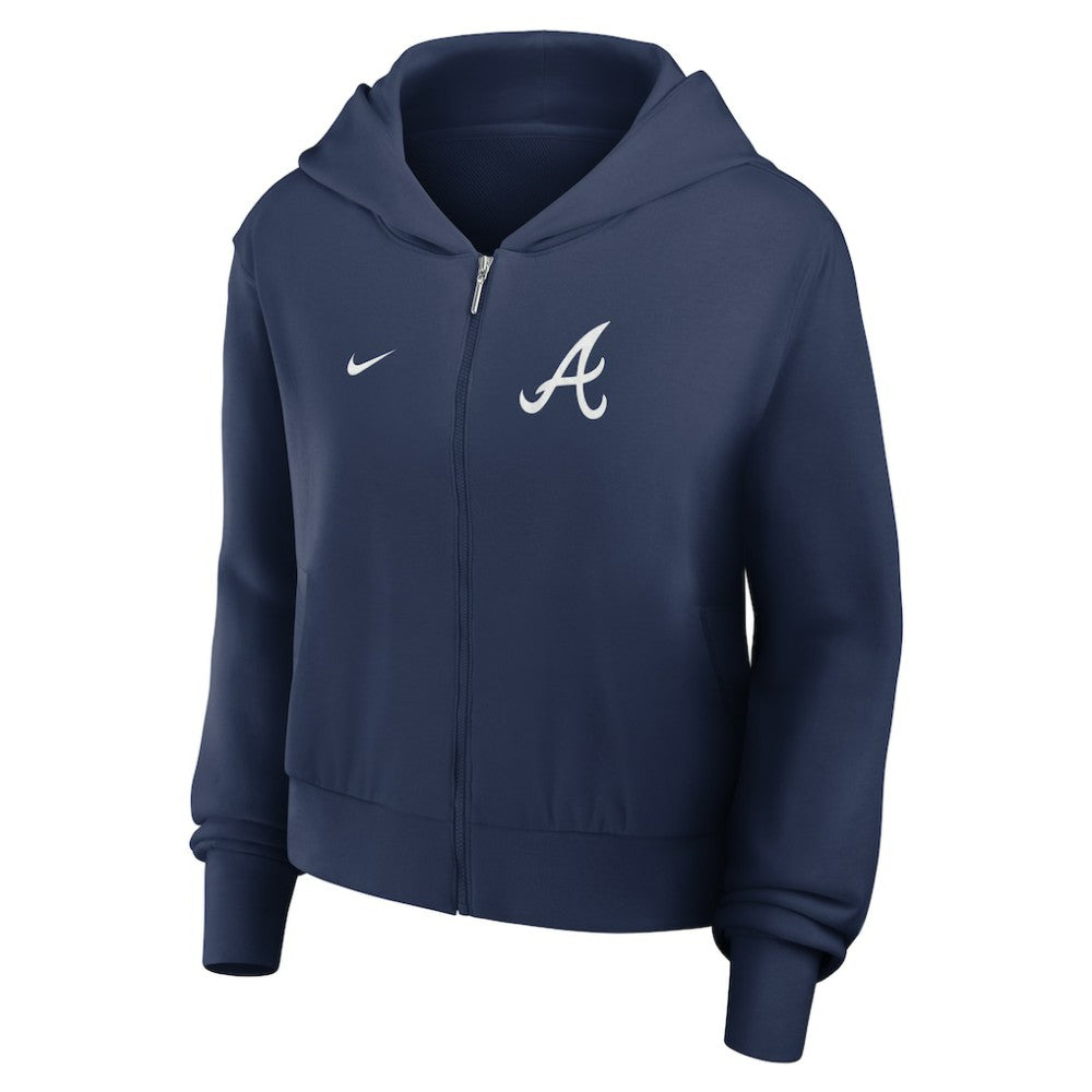 Atlanta Braves Nike Women's Cropped Chill Full-Zip Hoodie discount