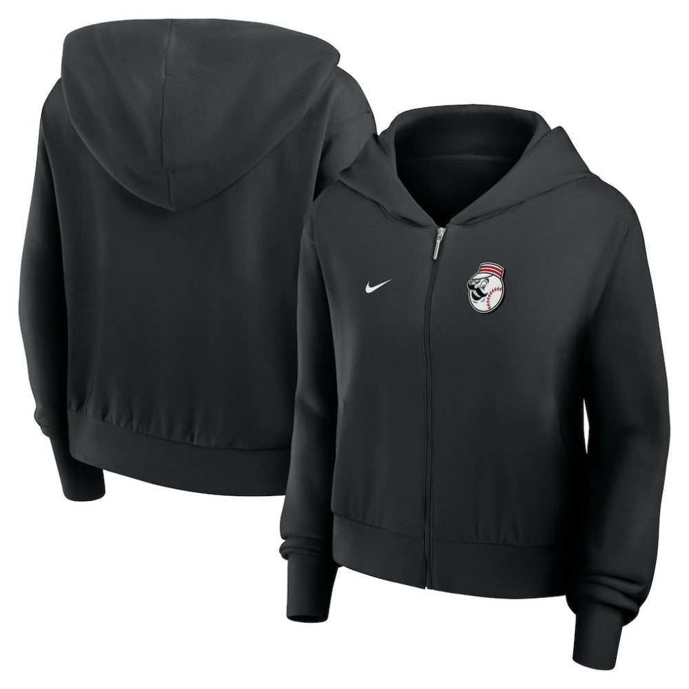Cincinnati Reds Nike Women's Cropped Chill Full-Zip Hoodie Lifestyle
