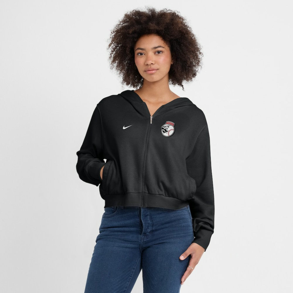 Cincinnati Reds Nike Women's Cropped Chill Full-Zip Hoodie Lifestyle