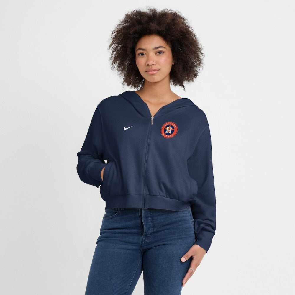 Houston Astros Nike Women's Cropped Chill Full-Zip Hoodie Clearance