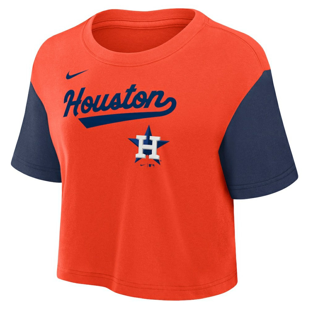 Houston Astros Nike Women's Script Dri-FIT Cropped T-Shirt Online