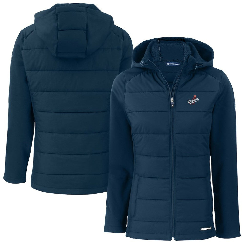 Los Angeles Dodgers Cutter & Buck Women's  Evoke Hybrid Eco Softshell Recycled Full-Zip Hoodie Jacket Online