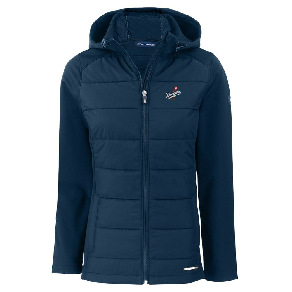 Los Angeles Dodgers Cutter & Buck Women's  Evoke Hybrid Eco Softshell Recycled Full-Zip Hoodie Jacket Online