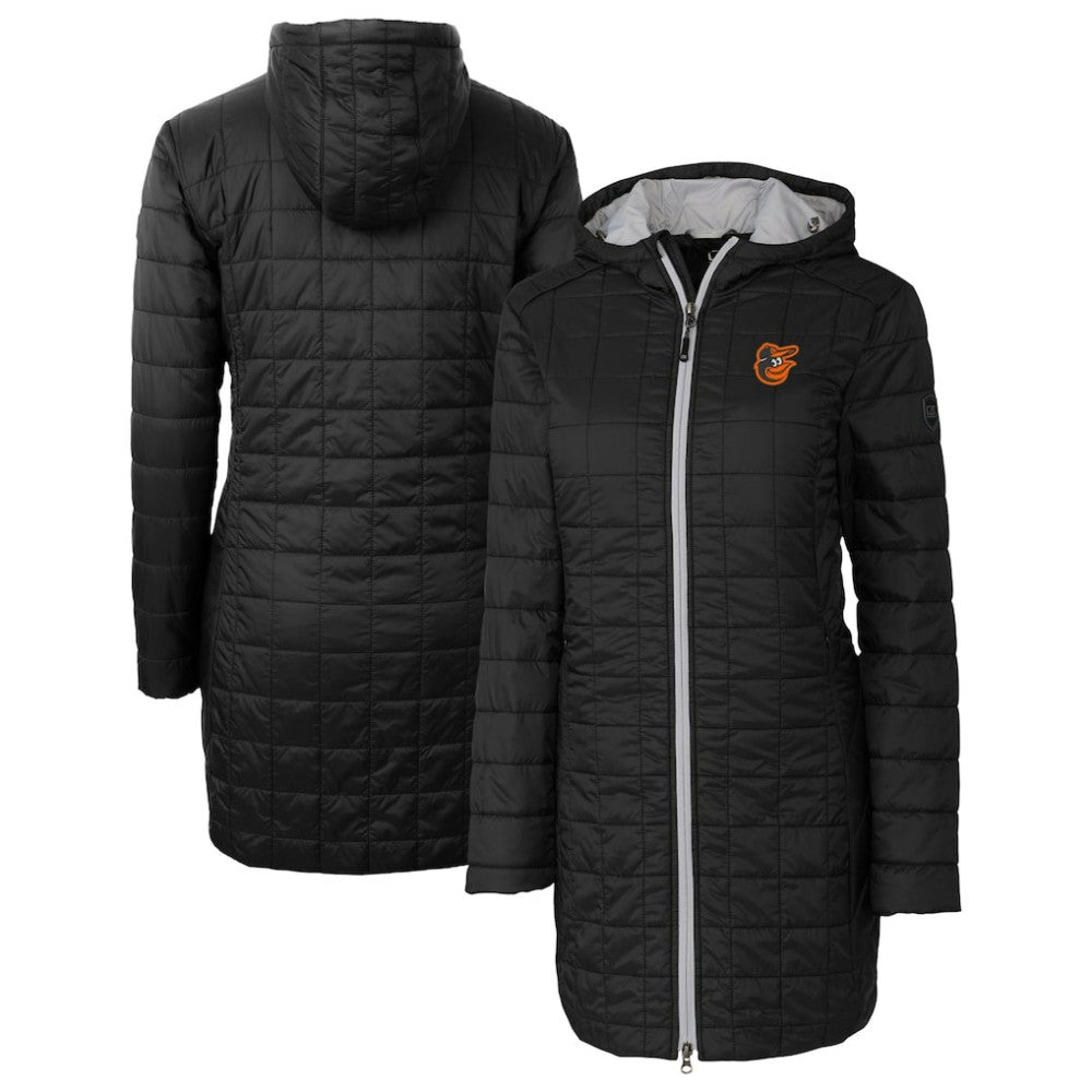 Baltimore Orioles Cutter & Buck Women's Rainier Primaloft Eco Insulated Hooded Full-Zip Long Coat Lifestyle