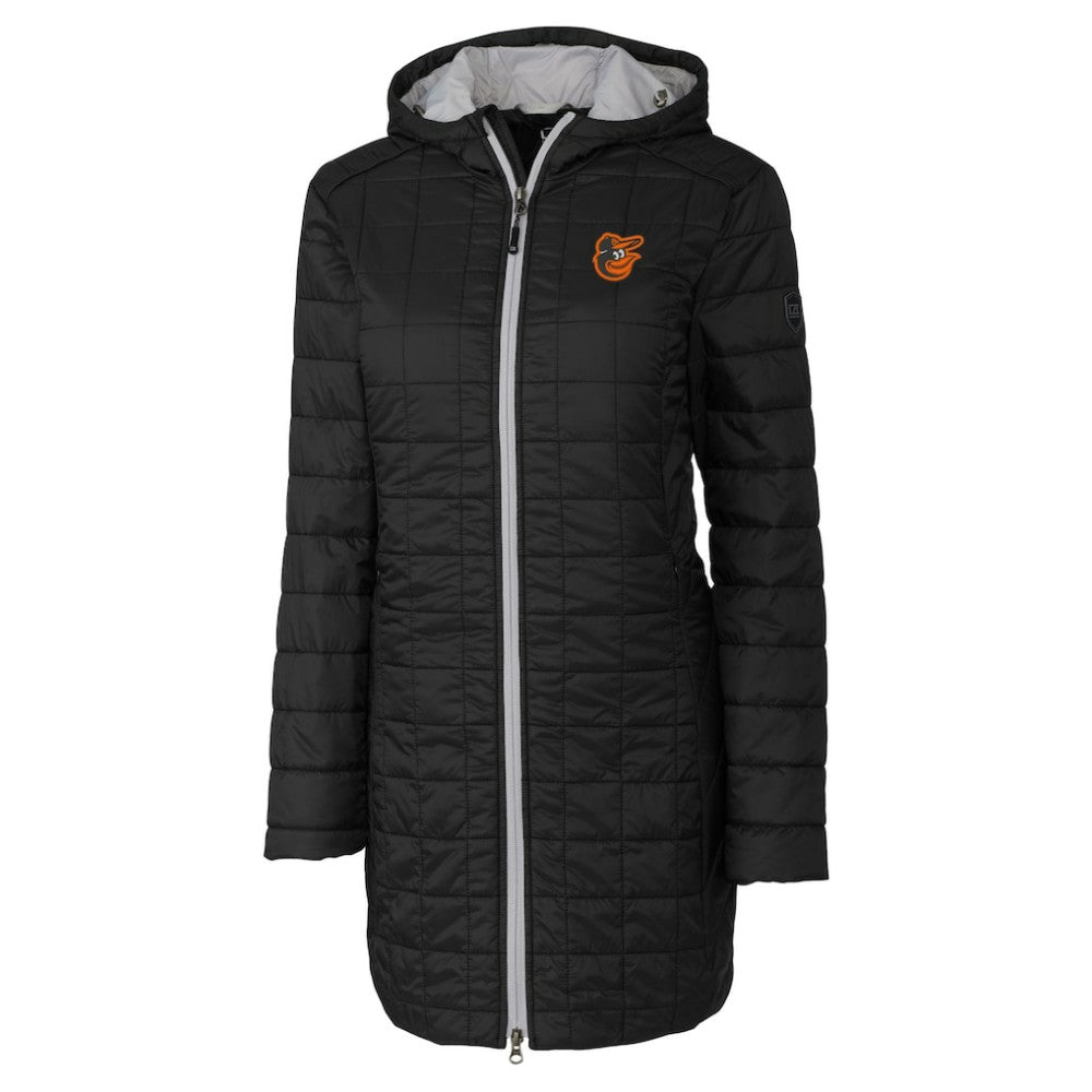 Baltimore Orioles Cutter & Buck Women's Rainier Primaloft Eco Insulated Hooded Full-Zip Long Coat Lifestyle