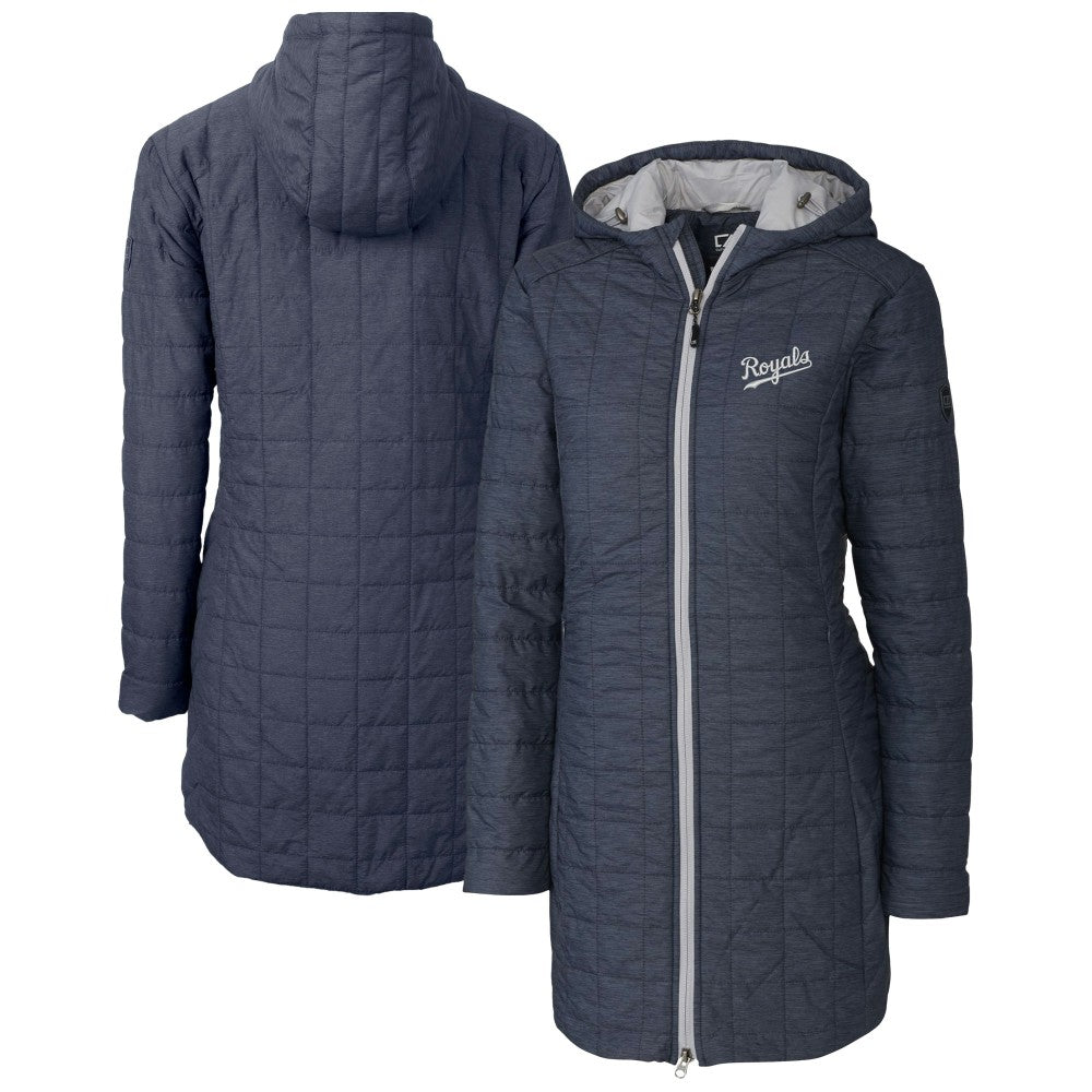 Kansas City Royals Cutter & Buck Women's Rainier Primaloft Eco Insulated Hooded Full-Zip Long Coat Lifestyle