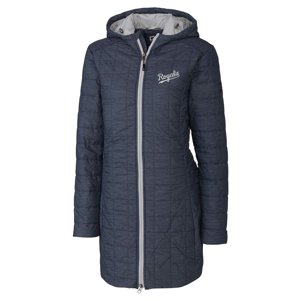Kansas City Royals Cutter & Buck Women's Rainier Primaloft Eco Insulated Hooded Full-Zip Long Coat Lifestyle