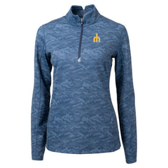 Seattle Mariners Cutter & Buck Women's  Traverse Camo Print Stretch Quarter-Zip Top Clearance