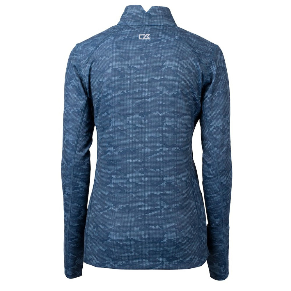 Seattle Mariners Cutter & Buck Women's  Traverse Camo Print Stretch Quarter-Zip Top Clearance
