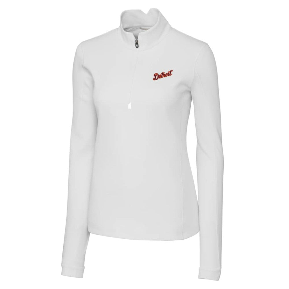 Detroit Tigers Cutter & Buck Women's  Traverse Stretch Quarter-Zip Pullover Top Near Me