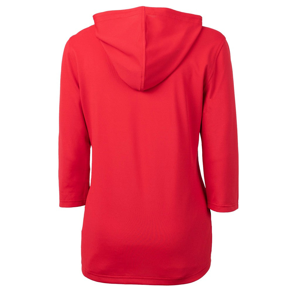 Cleveland Guardians Cutter & Buck Women's  DryTec Virtue Eco Pique Recycled 3/4-Sleeve Half-Zip Pullover Hoodie On Sale