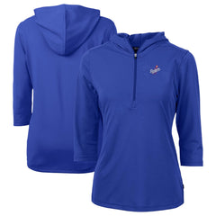 Los Angeles Dodgers Cutter & Buck Women's  DryTec Virtue Eco Pique Recycled 3/4-Sleeve Half-Zip Pullover Hoodie for sale