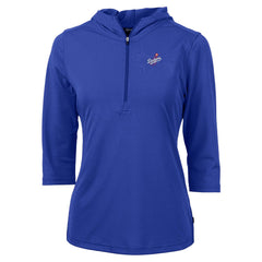 Los Angeles Dodgers Cutter & Buck Women's  DryTec Virtue Eco Pique Recycled 3/4-Sleeve Half-Zip Pullover Hoodie for sale