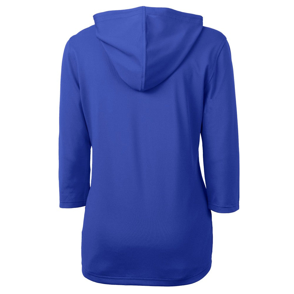 Los Angeles Dodgers Cutter & Buck Women's  DryTec Virtue Eco Pique Recycled 3/4-Sleeve Half-Zip Pullover Hoodie for sale