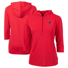 St. Louis Cardinals Cutter & Buck Women's Cooperstown Collection DryTec Virtue Eco Pique Recycled 3/4-Sleeve Half-Zip Pullover Hoodie for sale