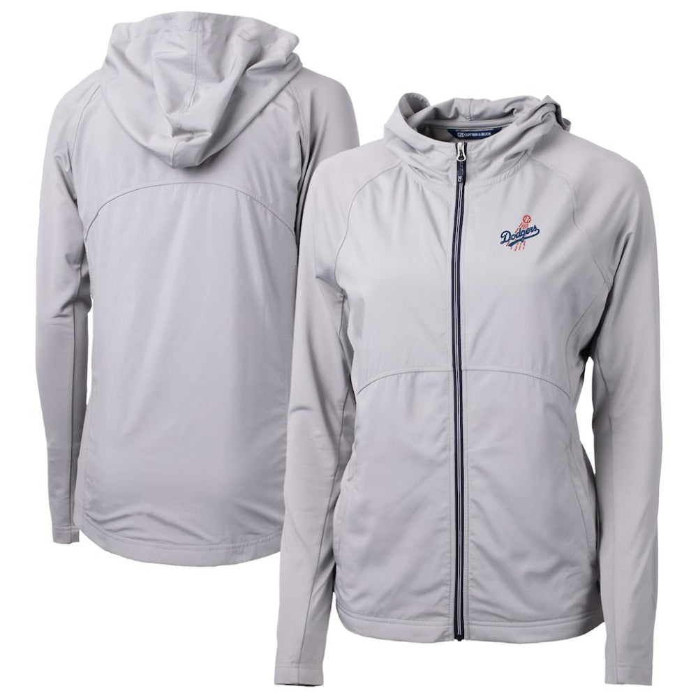 Los Angeles Dodgers Cutter & Buck Women's  Adapt Eco Knit Hybrid Recycled Full-Zip Hoodie Lifestyle