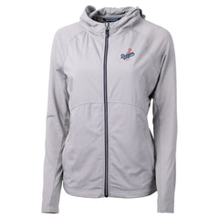 Los Angeles Dodgers Cutter & Buck Women's  Adapt Eco Knit Hybrid Recycled Full-Zip Hoodie Lifestyle