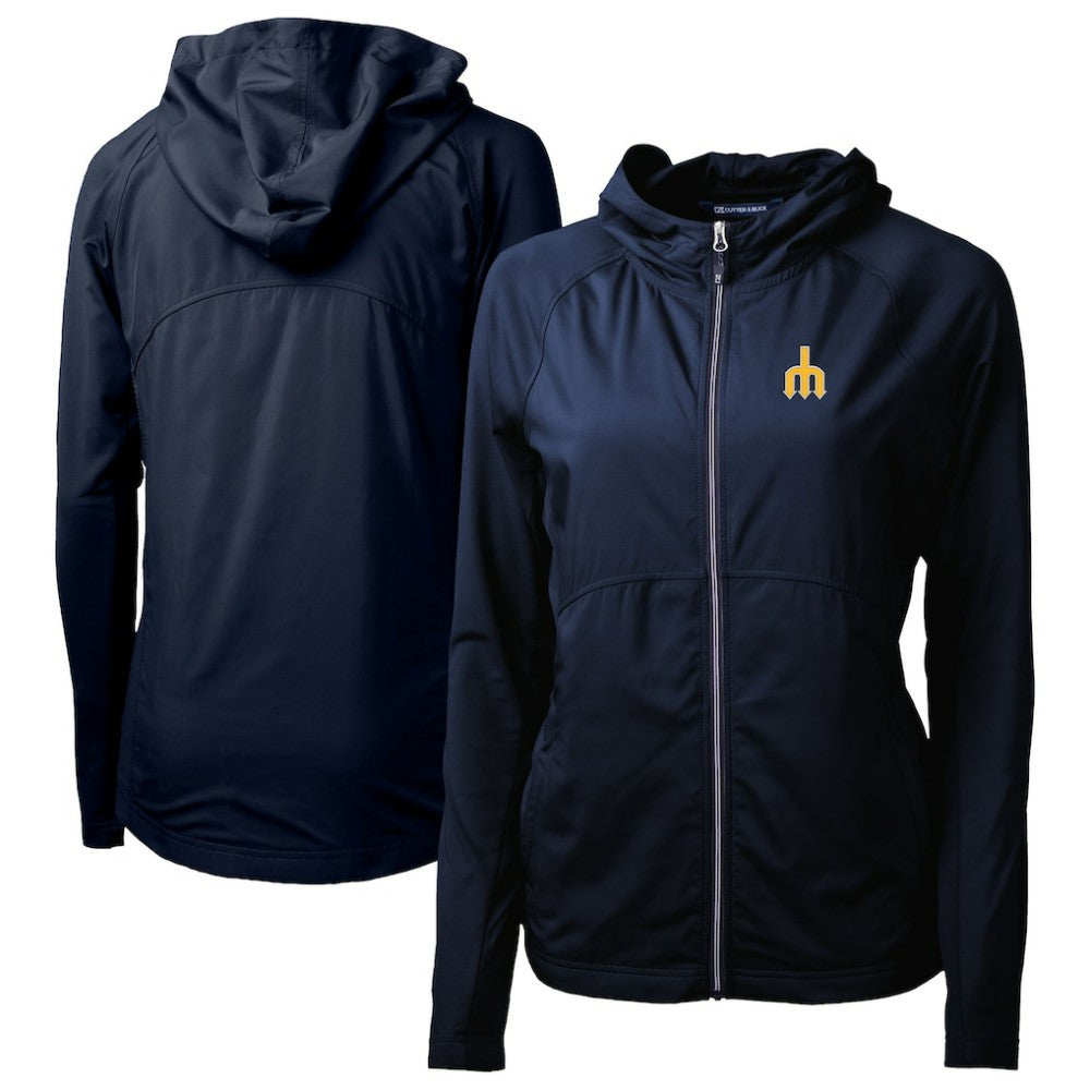 Seattle Mariners Cutter & Buck Women's  Adapt Eco Knit Hybrid Recycled Full-Zip Hoodie discount