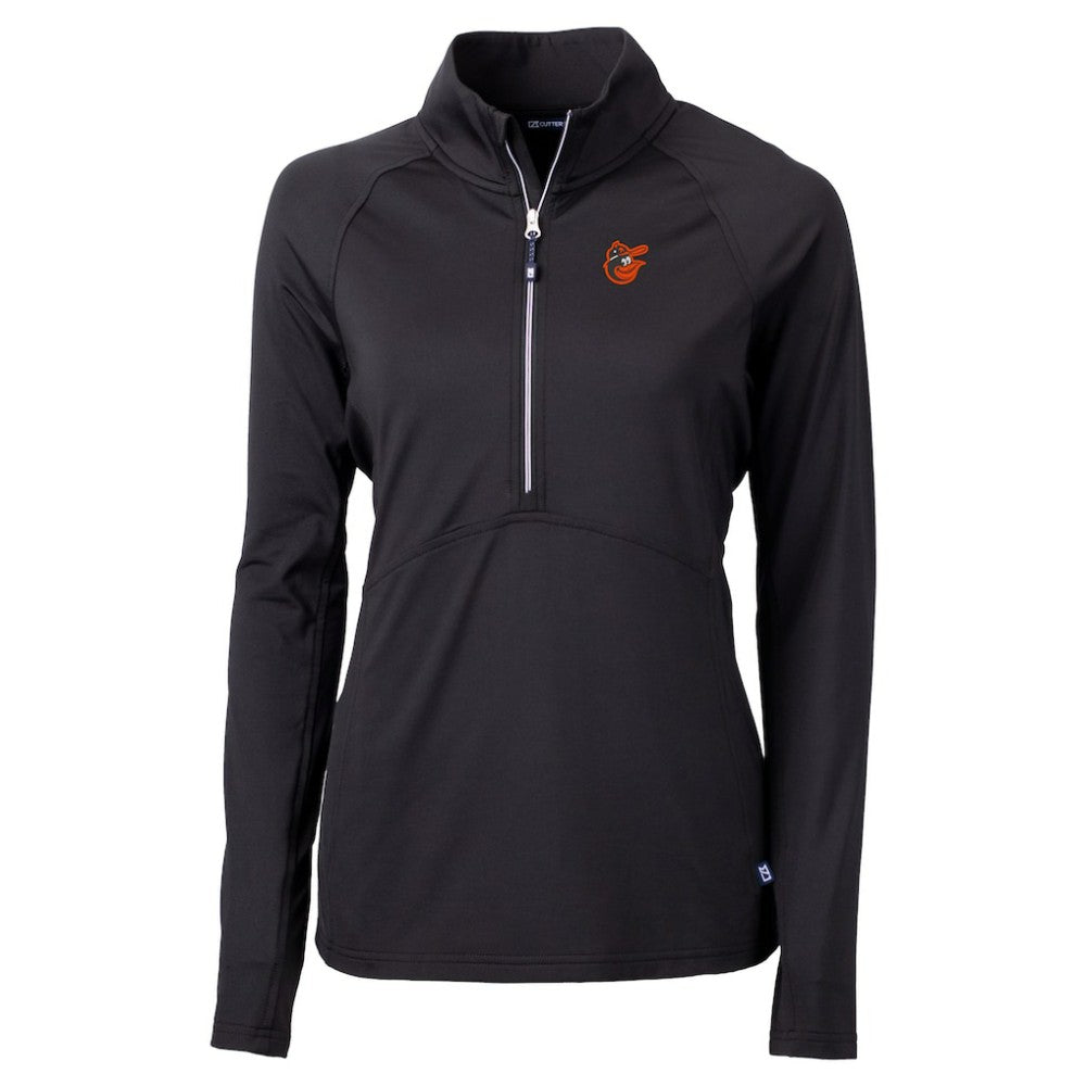 Baltimore Orioles Cutter & Buck Women's  DryTec Adapt Eco Knit Stretch Recycled Raglan Half-Zip Top Clearance