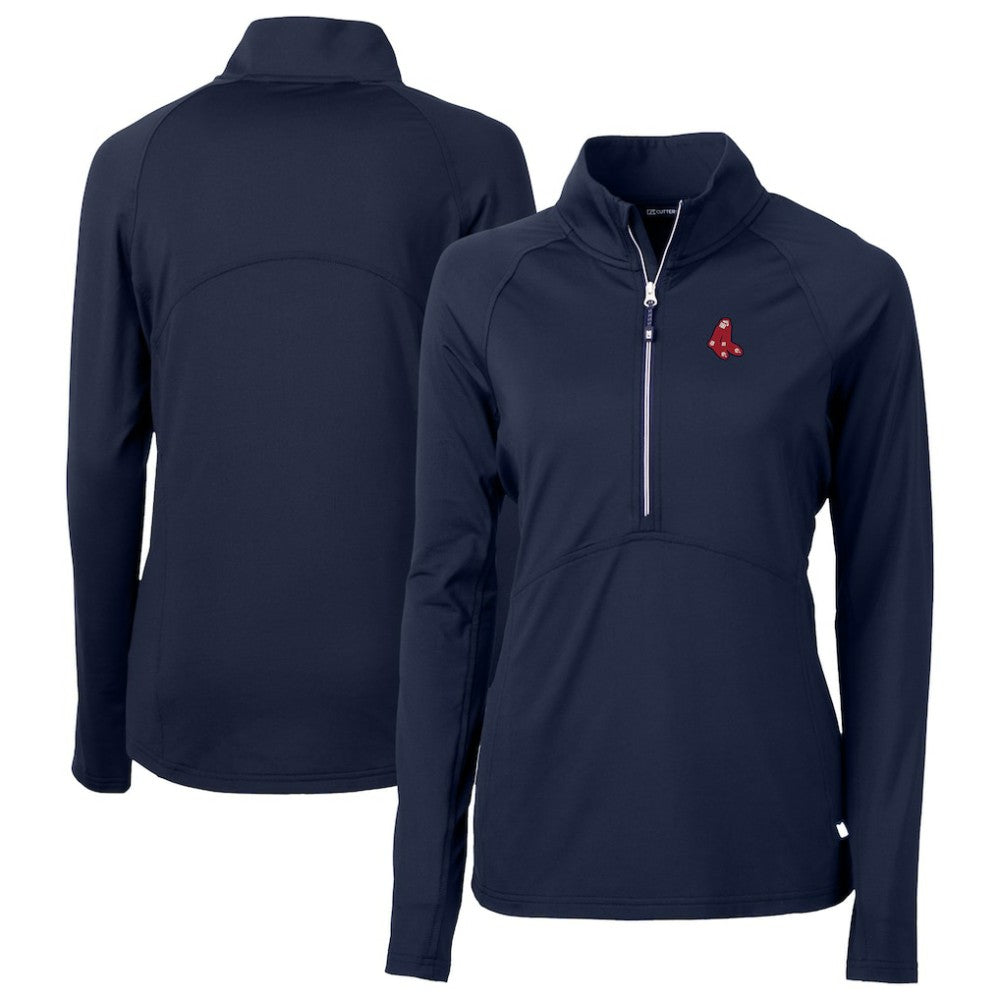 Boston Red Sox Cutter & Buck Women's  DryTec Adapt Eco Knit Stretch Recycled Raglan Half-Zip Top Sale