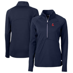 Boston Red Sox Cutter & Buck Women's  DryTec Adapt Eco Knit Stretch Recycled Raglan Half-Zip Top Sale