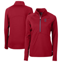 Cleveland Guardians Cutter & Buck Women's  DryTec Adapt Eco Knit Stretch Recycled Raglan Half-Zip Top Clearance