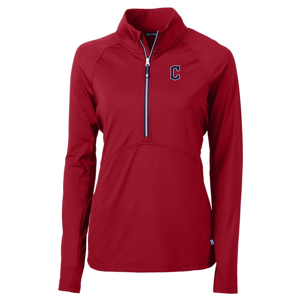 Cleveland Guardians Cutter & Buck Women's  DryTec Adapt Eco Knit Stretch Recycled Raglan Half-Zip Top Clearance
